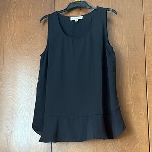 Philosophy Black Sleeveless Top Peplum Hemline EUC Sz Small